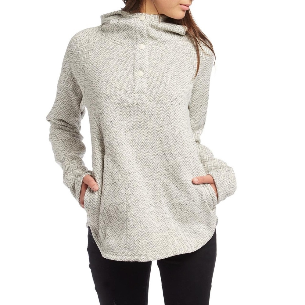 Columbia Quarter Snap Button Hoodie Woven Pullover Sweater size Medium